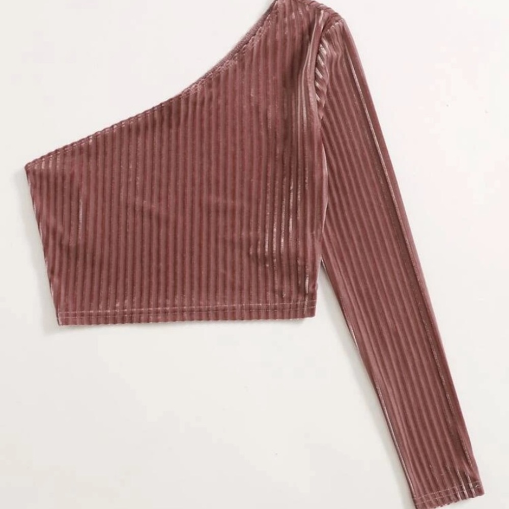 One Shoulder Velvet Top